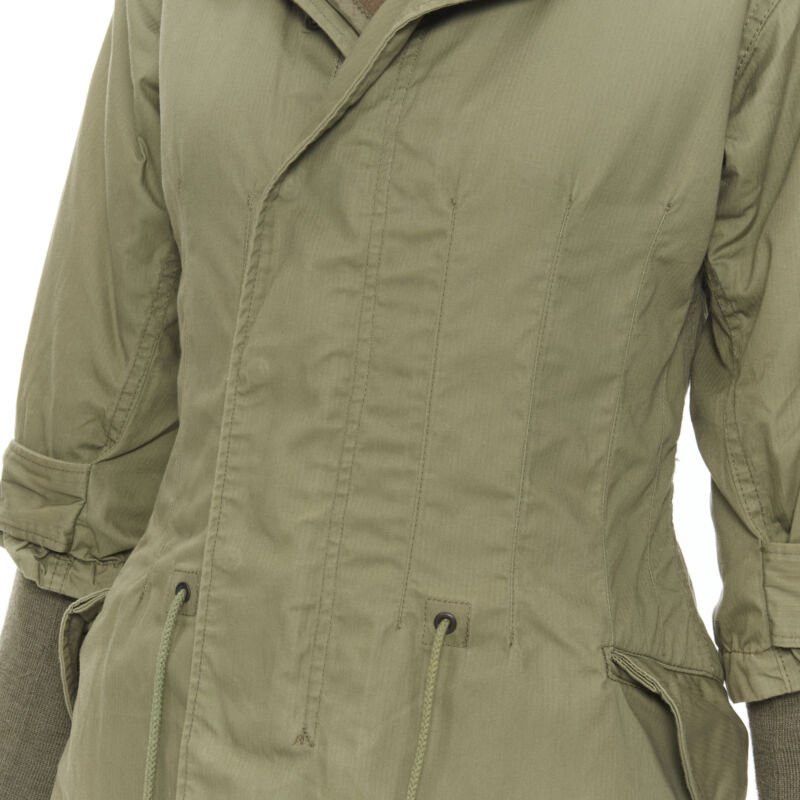 Junya Watanabe JUNYA WATANABE 2010 green cotton fitted waist fisherman parka coat XS Size XS / US 0-2 / IT 36-38 - 2 Thumbnail