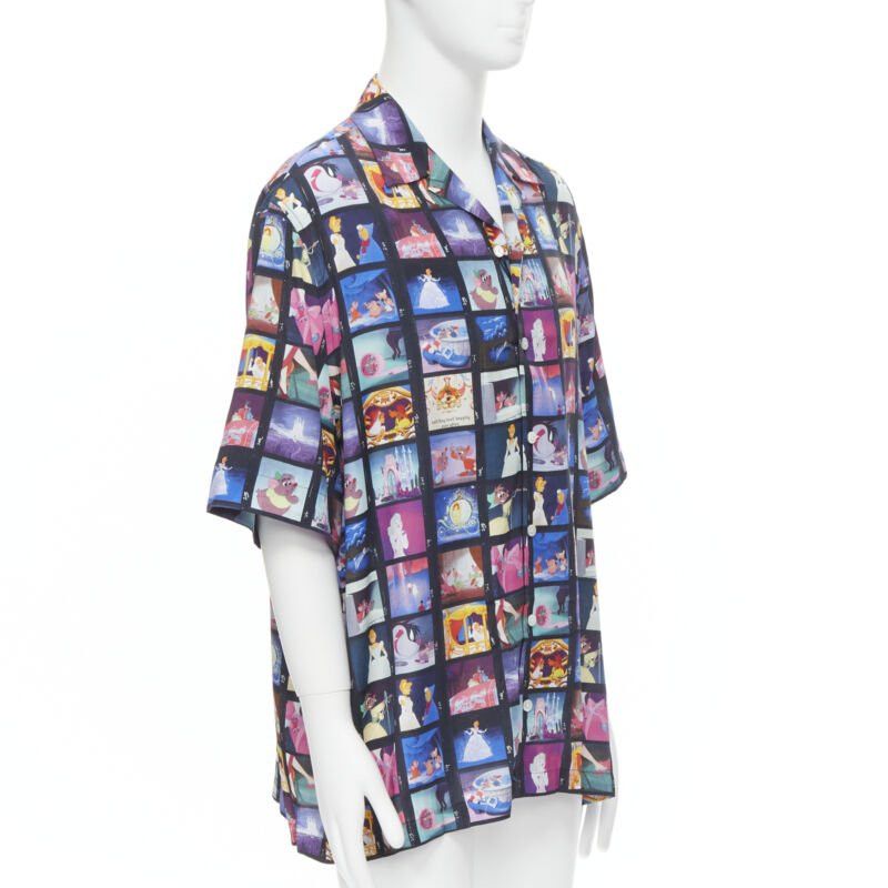 Versace new VERSACE DISNEY Limited Edition Cinderella print short bowling shirt EU42 XL Size US XXL / EU 58 / 5 - 3 Thumbnail