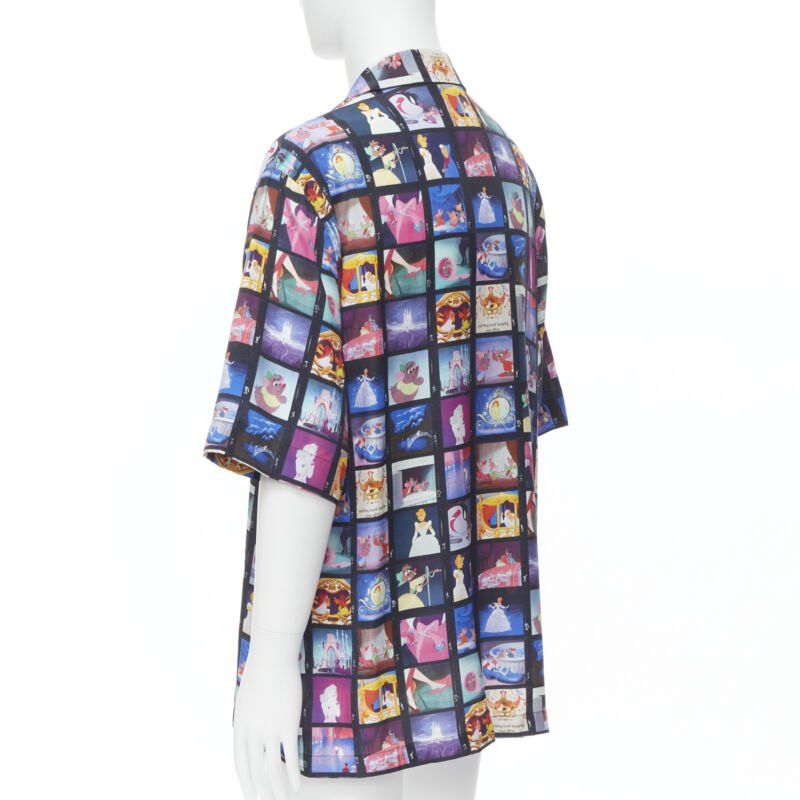 Versace new VERSACE DISNEY Limited Edition Cinderella print short bowling shirt EU42 XL Size US XXL / EU 58 / 5 - 6 Thumbnail