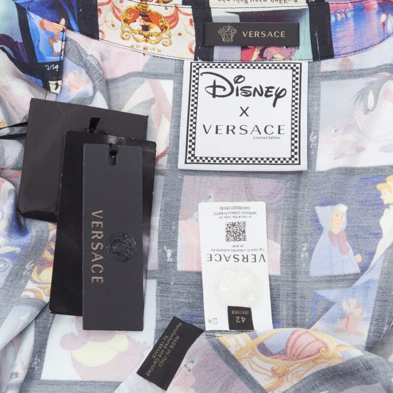 Versace new VERSACE DISNEY Limited Edition Cinderella print short bowling shirt EU42 XL Size US XXL / EU 58 / 5 - 12 Thumbnail