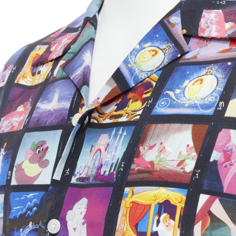 Versace new VERSACE DISNEY Limited Edition Cinderella print short bowling shirt EU42 XL Size US XXL / EU 58 / 5 - 2 Thumbnail
