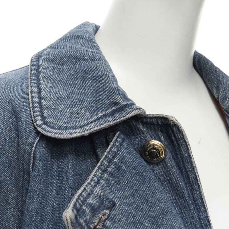 Moschino vintage MOSCHINO JEANS 1988 blue denim red paisley lined padded coat IT42 Size M / US 6-8 / IT 42-44 - 7 Thumbnail