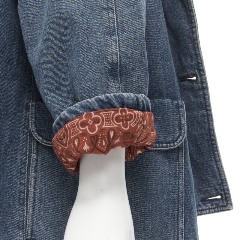 Moschino vintage MOSCHINO JEANS 1988 blue denim red paisley lined padded coat IT42 Size M / US 6-8 / IT 42-44 - 2 Thumbnail