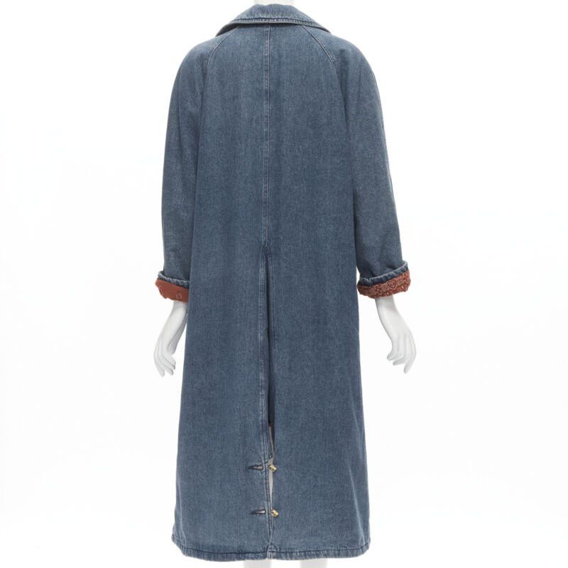 Moschino vintage MOSCHINO JEANS 1988 blue denim red paisley lined padded coat IT42 Size M / US 6-8 / IT 42-44 - 6 Thumbnail