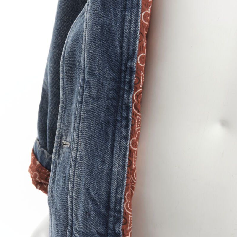 Moschino vintage MOSCHINO JEANS 1988 blue denim red paisley lined padded coat IT42 Size M / US 6-8 / IT 42-44 - 10 Thumbnail