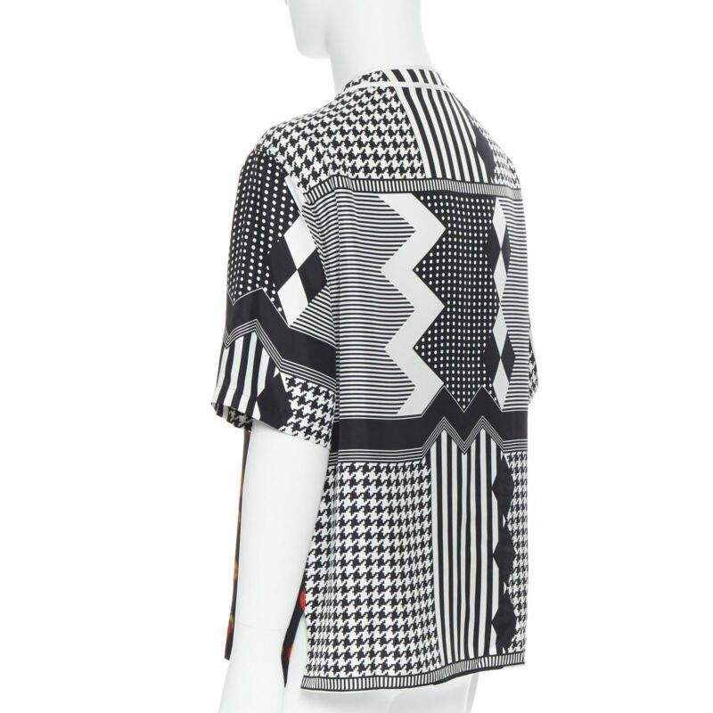 Versace new VERSACE red Heart silk black chevron print baseball shirt EU39 M Jim Dine Size US M / EU 48-50 / 2 - 6 Thumbnail