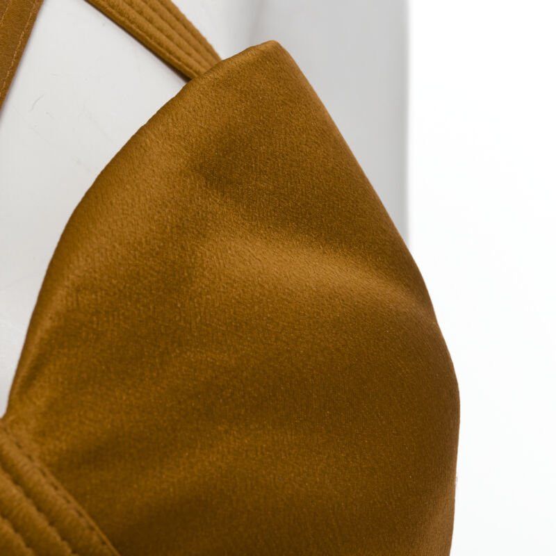 Versace new VERSACE 2019 Runway S&M Bondage Tribute brown silk gold buckle bra IT38 XS Size XS / US 0-2 / IT 36-38 - 9 Thumbnail