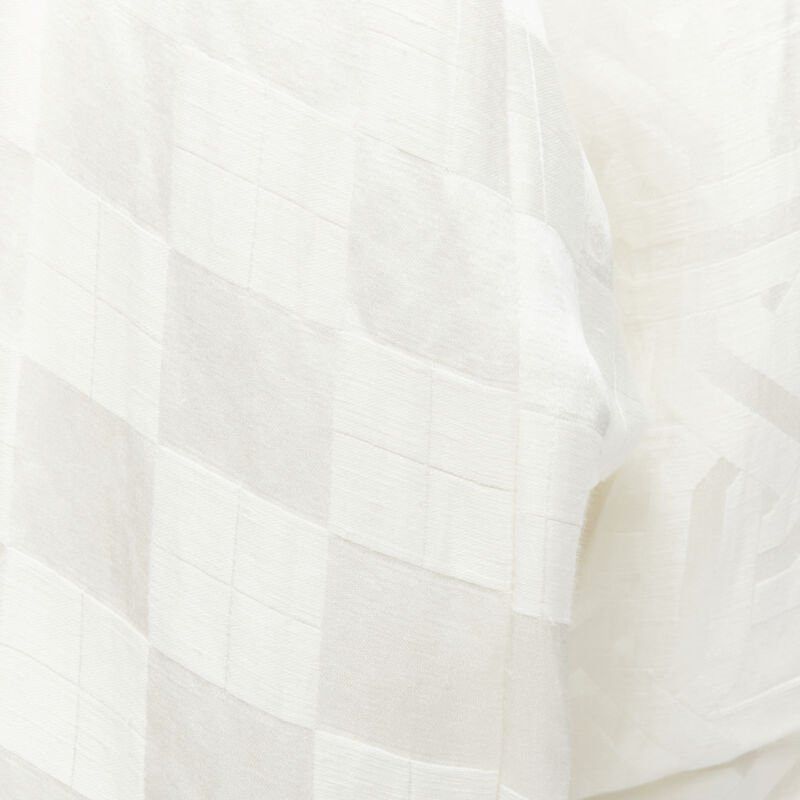 Haider Ackermann HAIDER ACKERMANN white geometric jacquard linen silk belted robe shirt FR36 XS Size XS / US 0-2 / IT 36-38 - 10 Thumbnail