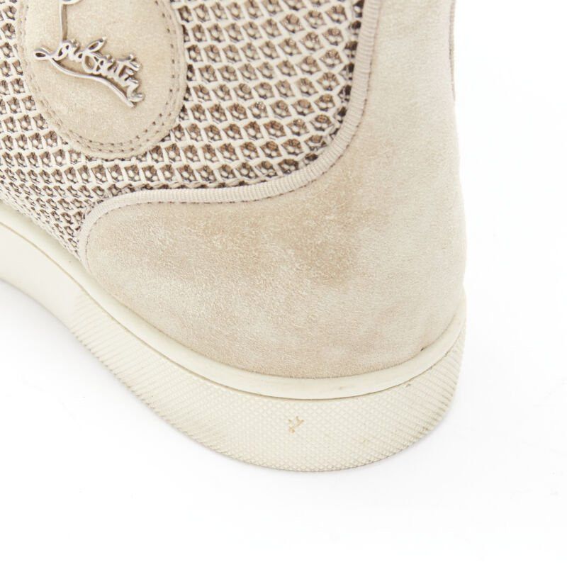 Christian Louboutin CHRISTIAB LOUBOUTIN Louis sand beige suede jacquard high top sneaker EU40.5 Size US 7.5 / EU 40-41 - 9 Thumbnail