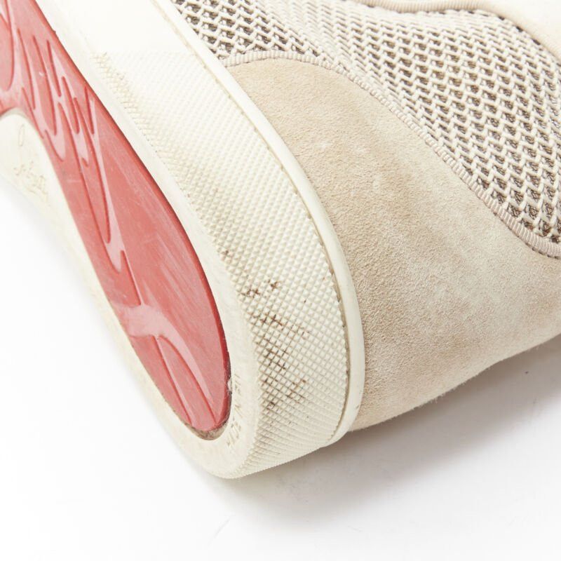 Christian Louboutin CHRISTIAB LOUBOUTIN Louis sand beige suede jacquard high top sneaker EU40.5 Size US 7.5 / EU 40-41 - 10 Thumbnail