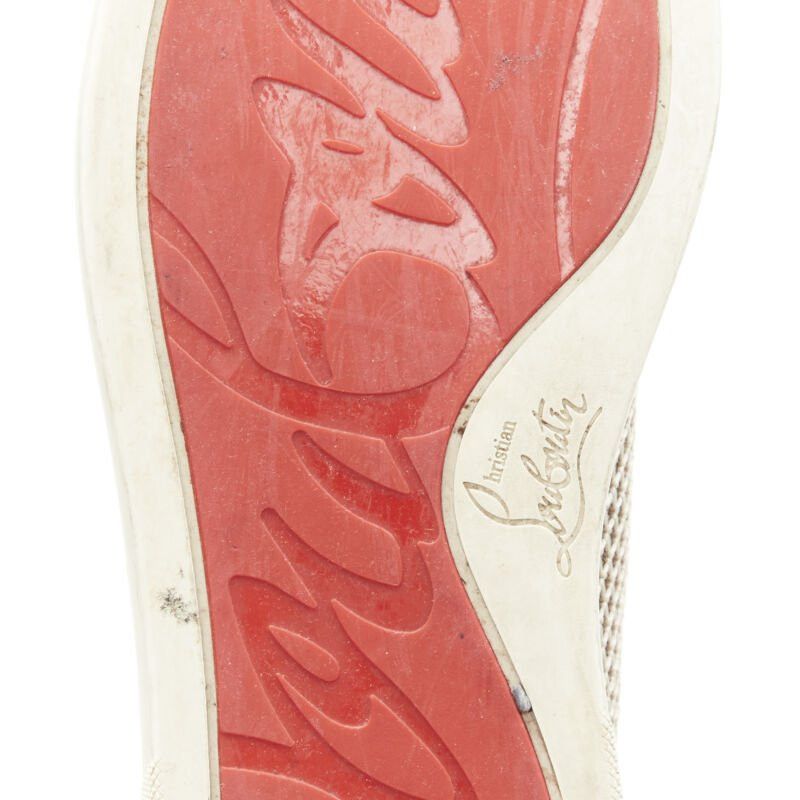 Christian Louboutin CHRISTIAB LOUBOUTIN Louis sand beige suede jacquard high top sneaker EU40.5 Size US 7.5 / EU 40-41 - 12 Thumbnail