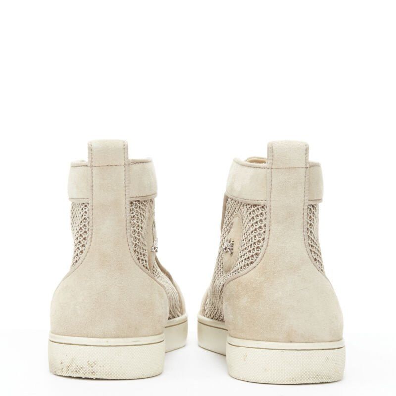 Christian Louboutin CHRISTIAB LOUBOUTIN Louis sand beige suede jacquard high top sneaker EU40.5 Size US 7.5 / EU 40-41 - 5 Thumbnail