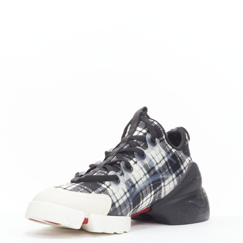 Dior CHRISTIAN DIOR D Connect black white plaid check chunky sole sneaker EU38 US8 Size US 8 / IT 38 - 4 Thumbnail