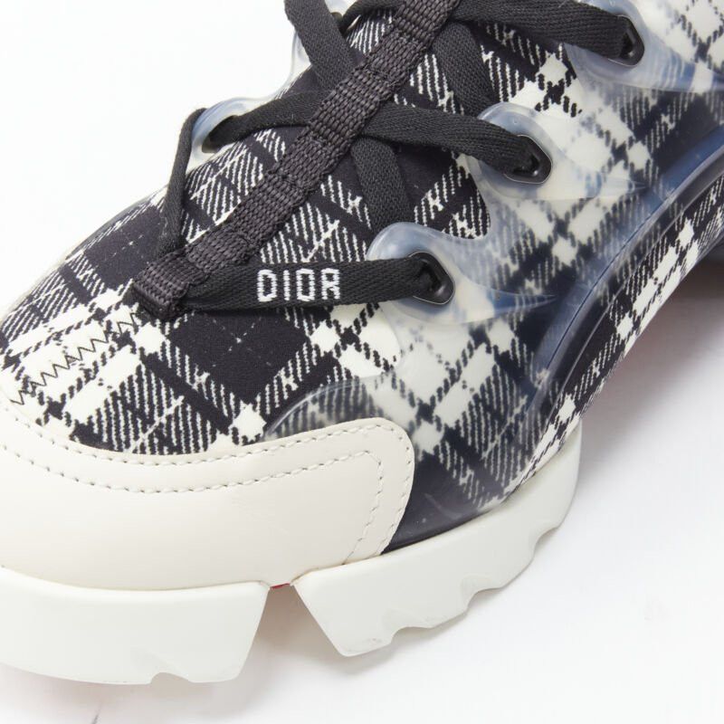 Dior CHRISTIAN DIOR D Connect black white plaid check chunky sole sneaker EU38 US8 Size US 8 / IT 38 - 6 Thumbnail