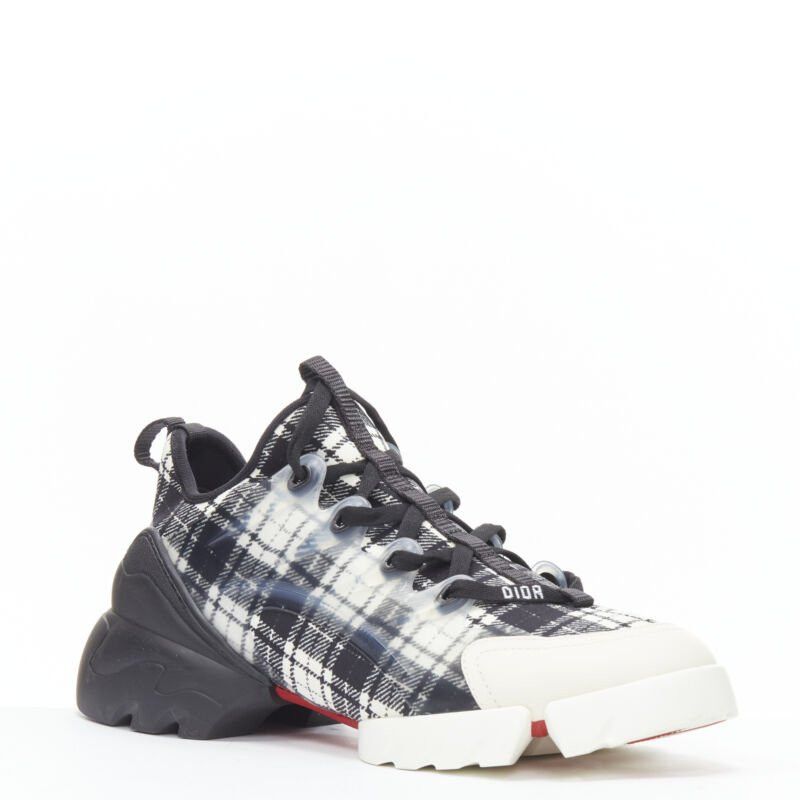 Dior CHRISTIAN DIOR D Connect black white plaid check chunky sole sneaker EU38 US8 Size US 8 / IT 38 - 2 Thumbnail