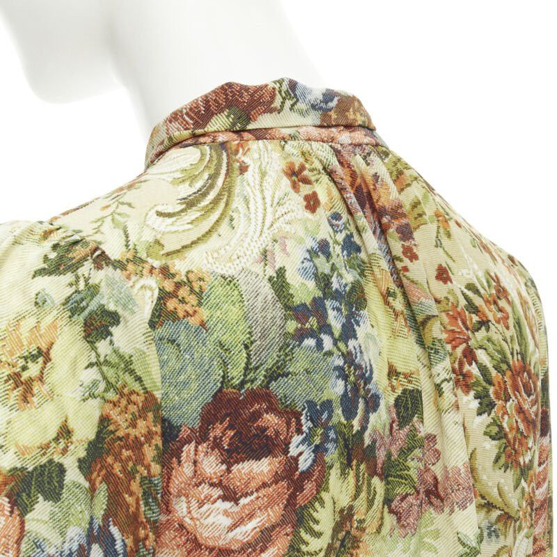 Dolce & Gabbana DOLCE GABBANA 100% silk tapestry floral print tie neck blouse top shirt IT36 XS Size XS / US 0-2 / IT 36-38 - 7 Thumbnail