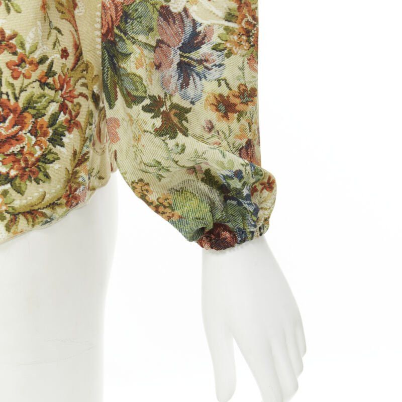 Dolce & Gabbana DOLCE GABBANA 100% silk tapestry floral print tie neck blouse top shirt IT36 XS Size XS / US 0-2 / IT 36-38 - 9 Thumbnail