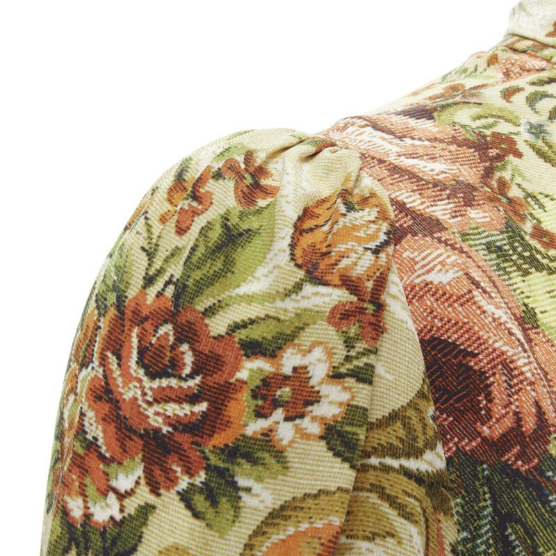 Dolce & Gabbana DOLCE GABBANA 100% silk tapestry floral print tie neck blouse top shirt IT36 XS Size XS / US 0-2 / IT 36-38 - 8 Thumbnail