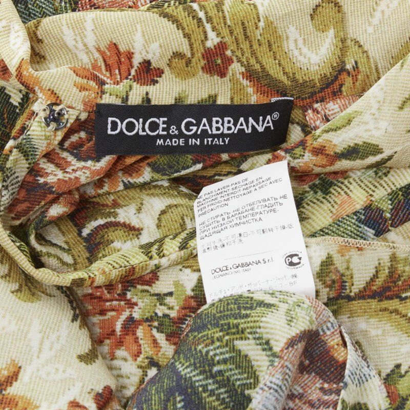 Dolce & Gabbana DOLCE GABBANA 100% silk tapestry floral print tie neck blouse top shirt IT36 XS Size XS / US 0-2 / IT 36-38 - 11 Thumbnail