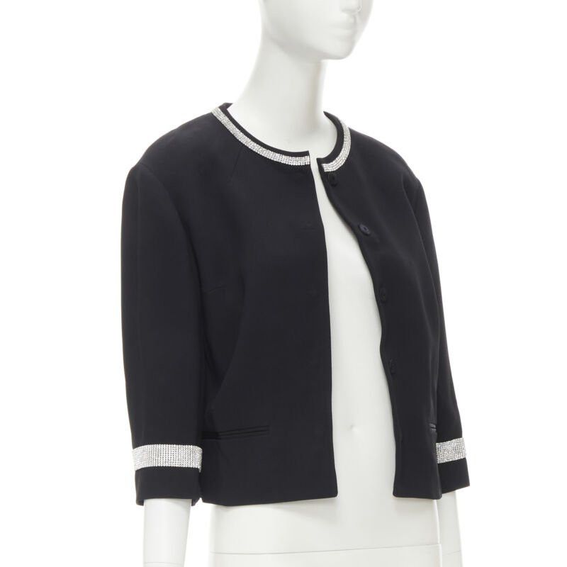 Dolce & Gabbana DOLCE GABBANA black silver crystal rhinestone collar cuff dinner jacket IT36 XS Size XS / US 0-2 / IT 36-38 - 3 Thumbnail