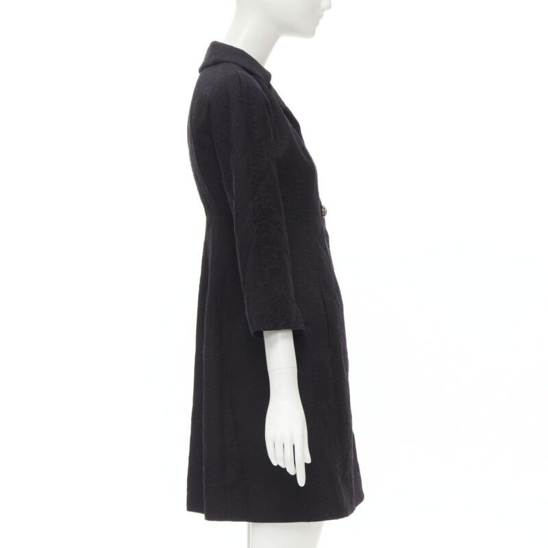 Dolce & Gabbana DOLCE GABBANA black paisley jacquard crystal button 3/4 sleeve coat IT36 XS Size XS / US 0-2 / IT 36-38 - 5 Thumbnail