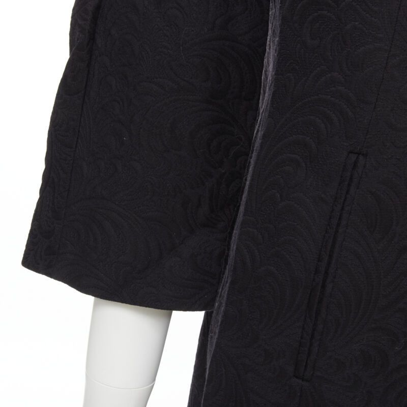 Dolce & Gabbana DOLCE GABBANA black paisley jacquard crystal button 3/4 sleeve coat IT36 XS Size XS / US 0-2 / IT 36-38 - 10 Thumbnail