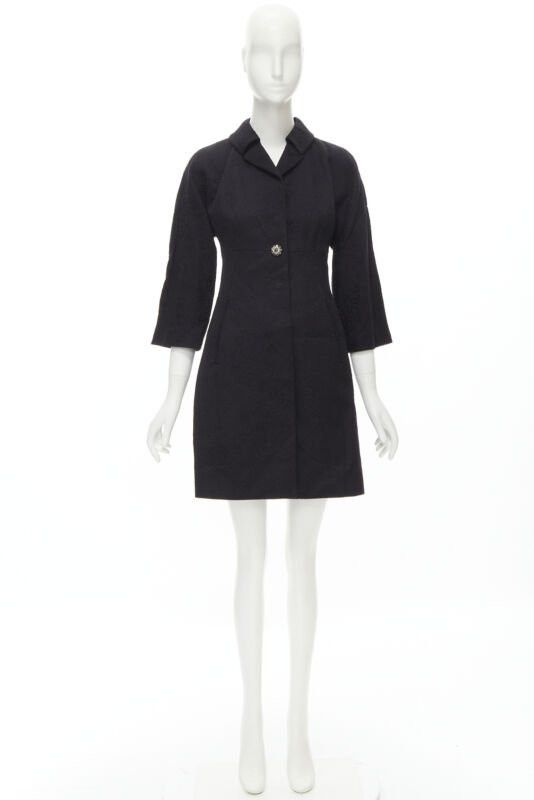 Dolce & Gabbana DOLCE GABBANA black paisley jacquard crystal button 3/4 sleeve coat IT36 XS Size XS / US 0-2 / IT 36-38 - 12 Thumbnail