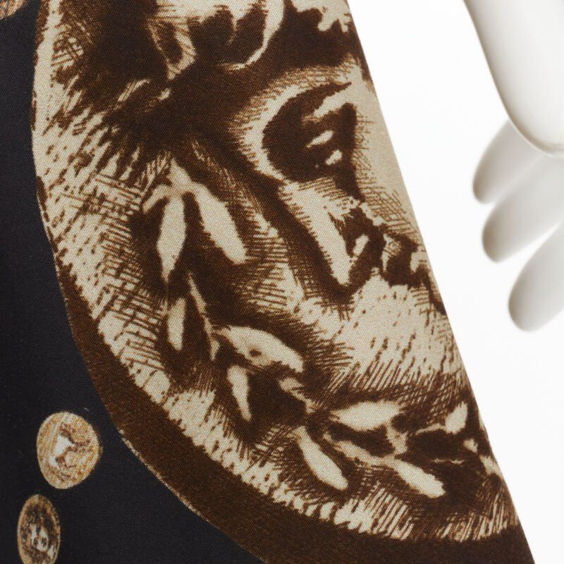 Dolce & Gabbana DOLCE GABBANA Antique Roman medallion coin black cotton flared skirt IT36 XS Size 25" / US 0 / IT 36 - 9 Thumbnail