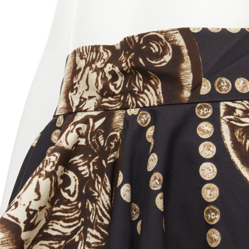 Dolce & Gabbana DOLCE GABBANA Antique Roman medallion coin black cotton flared skirt IT36 XS Size 25" / US 0 / IT 36 - 2 Thumbnail