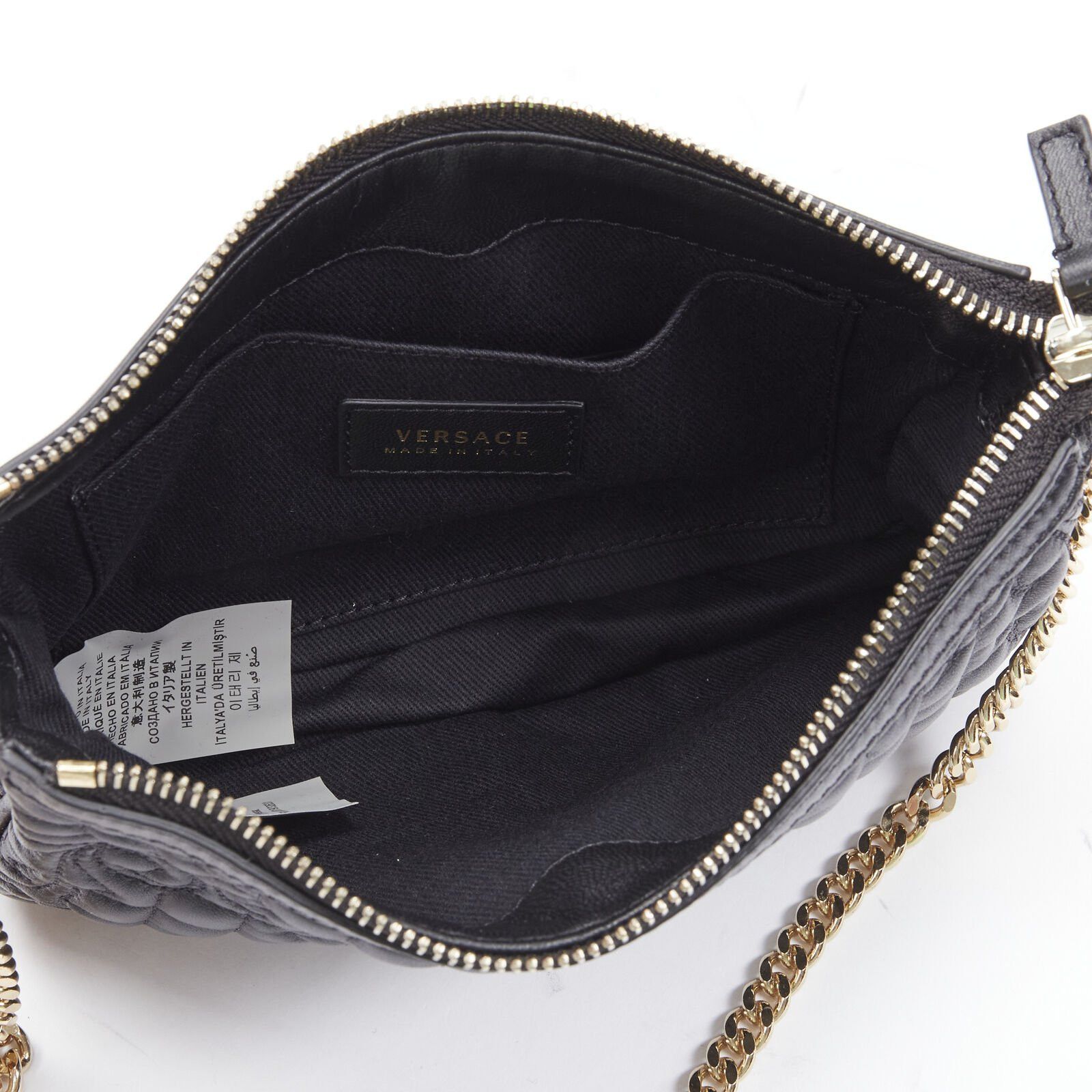 Versace VERSACE Vanitas quilted black baroque gold Medusa metal chain crossbody bag Size ONE SIZE - 10 Thumbnail