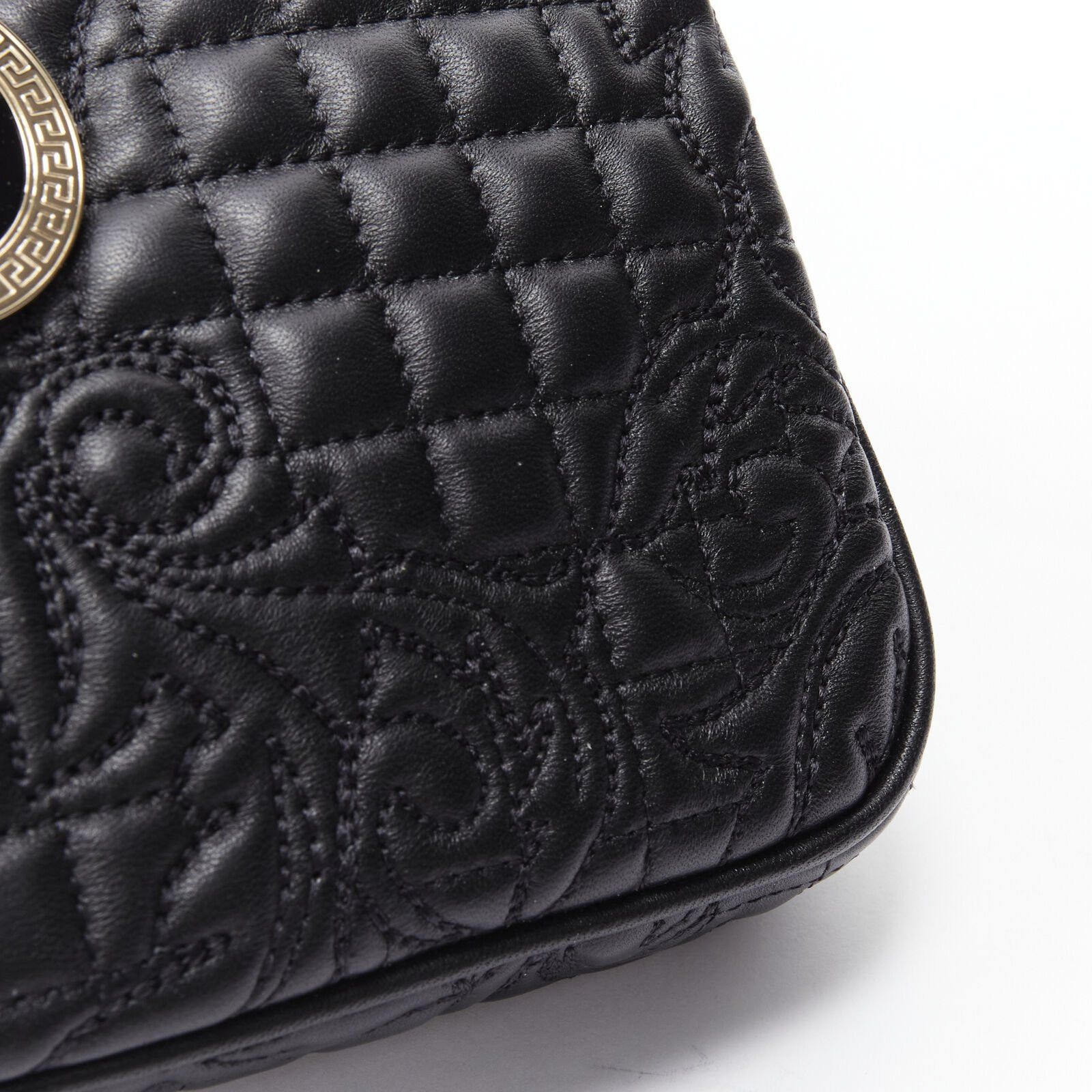 Versace VERSACE Vanitas quilted black baroque gold Medusa metal chain crossbody bag Size ONE SIZE - 7 Thumbnail