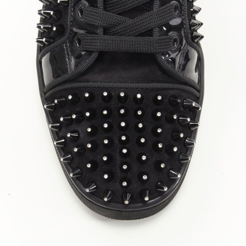 Christian Louboutin CHRISTIAN LOUBOUTIN Louis black velvet crystal spike stud high top sneaker EU41 Size US 8 / EU 41 - 6 Thumbnail