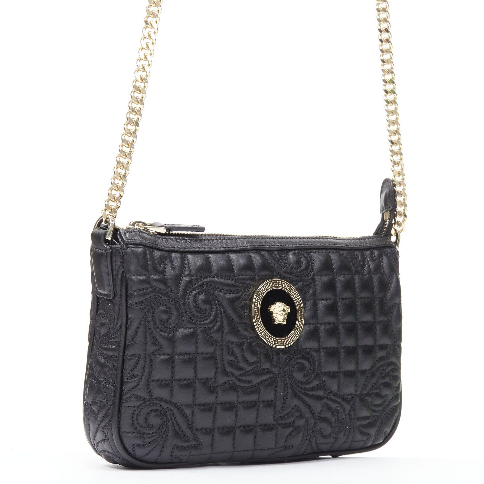 Versace VERSACE Vanitas quilted black baroque gold Medusa metal chain crossbody bag Size ONE SIZE - 3 Thumbnail