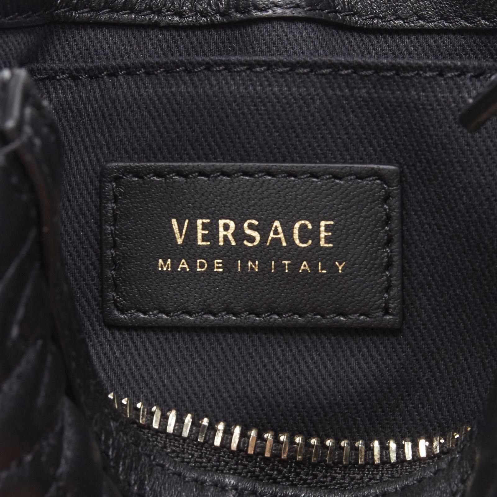 Versace VERSACE Vanitas quilted black baroque gold Medusa metal chain crossbody bag Size ONE SIZE - 12 Thumbnail