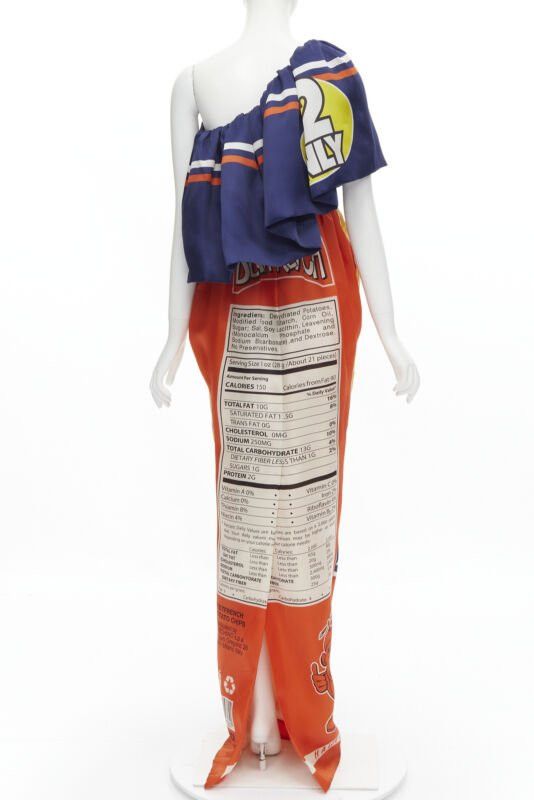 Moschino rare MOSCHINO Couture! 2014 Junk Food Potato Chip ruffle one shoulder gown IT40 Size S / US 4 / IT 40 - 5 Thumbnail