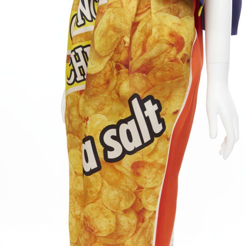 Moschino rare MOSCHINO Couture! 2014 Junk Food Potato Chip ruffle one shoulder gown IT40 Size S / US 4 / IT 40 - 7 Thumbnail
