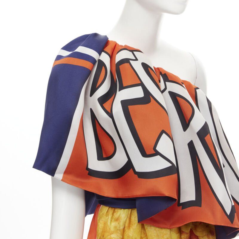 Moschino rare MOSCHINO Couture! 2014 Junk Food Potato Chip ruffle one shoulder gown IT40 Size S / US 4 / IT 40 - 2 Thumbnail