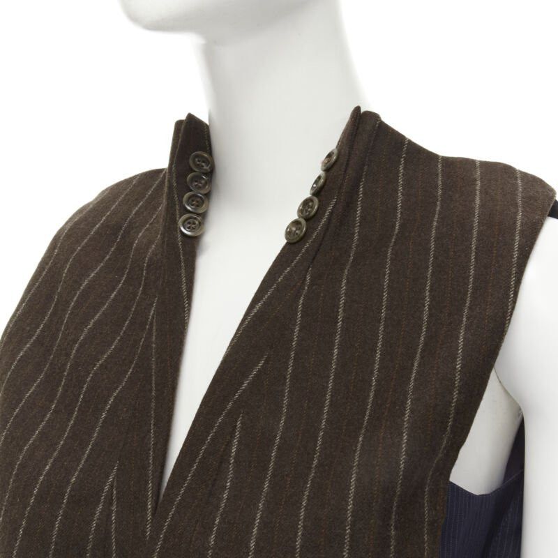 Maison Margiela MAISON MARTIN MARGIELA ARTISANAL 2003 Runway brown deconstructed sleeves vest Size S / US 4 / IT 40 - 2 Thumbnail