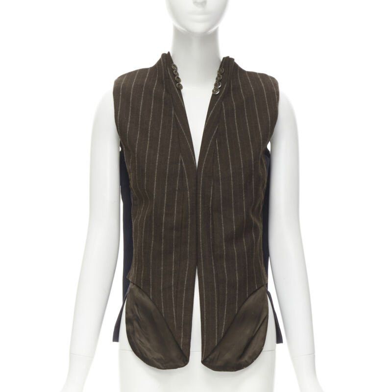 Maison Margiela MAISON MARTIN MARGIELA ARTISANAL 2003 Runway brown deconstructed sleeves vest Size S / US 4 / IT 40 - 3 Thumbnail