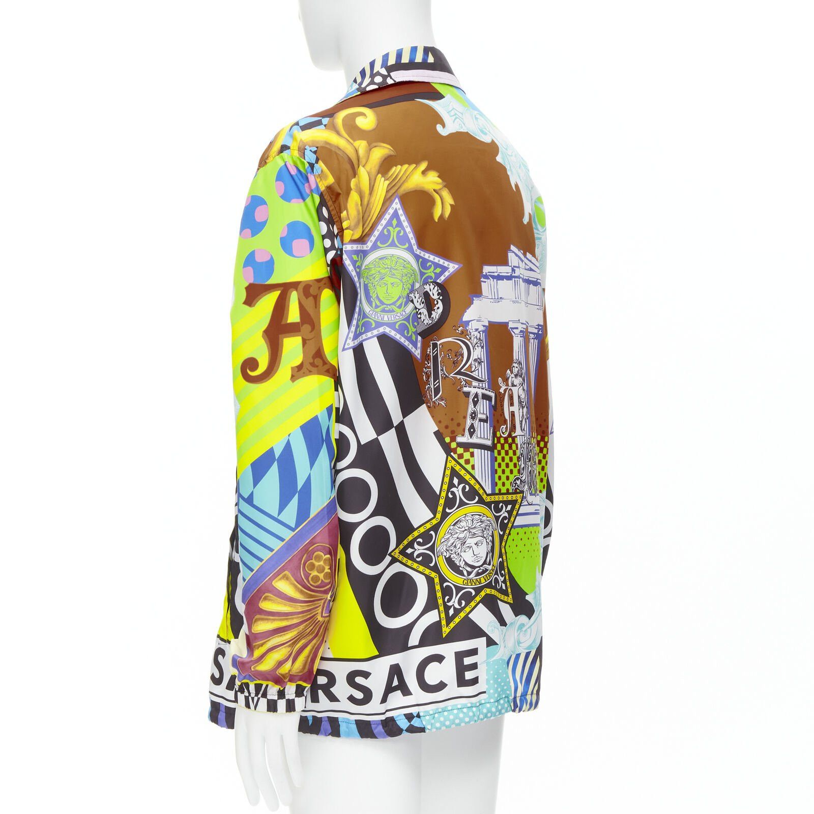 Versace VERSACE 2020 Runway Pop Temple print nylon windbreaker shirt jacket EU50 L Size US L / EU 52-54 / 3 - 6 Thumbnail