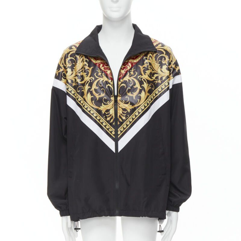 Versace VERSACE Le Pop Classique black red Barocco print nylon track jacket IT52 XL Size US XL / EU 56 / 4 - 3 Thumbnail