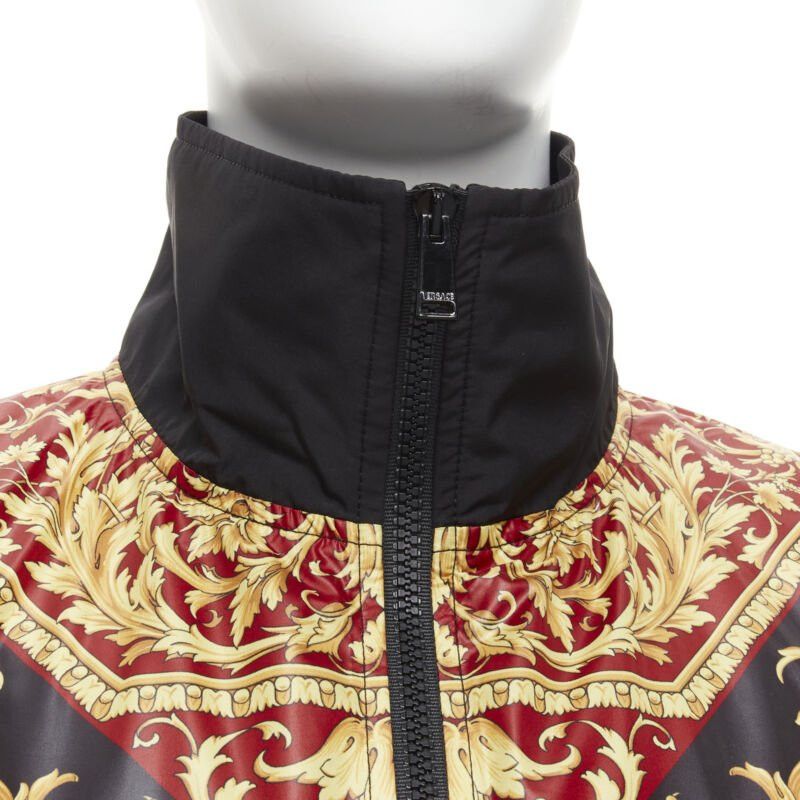 Versace VERSACE Le Pop Classique black red Barocco print nylon track jacket IT52 XL Size US XL / EU 56 / 4 - 2 Thumbnail