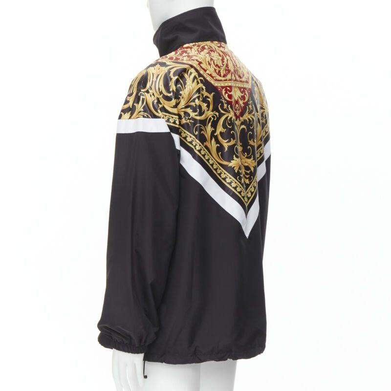 Versace VERSACE Le Pop Classique black red Barocco print nylon track jacket IT52 XL Size US XL / EU 56 / 4 - 7 Thumbnail