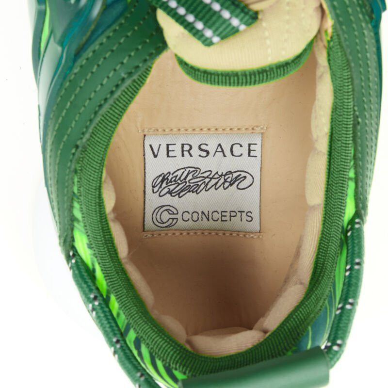 Versace new VERSACE Chain Reaction Jungle Print green chunky sole sneaker EU38 US8 Size US 8 / IT 38 - 7 Thumbnail