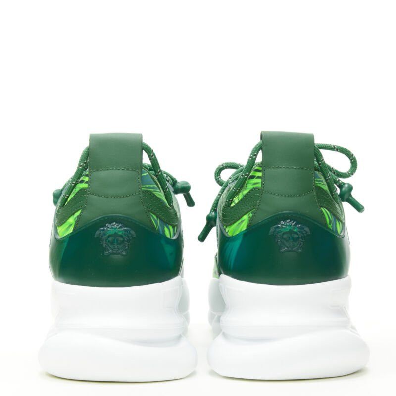 Versace new VERSACE Chain Reaction Jungle Print green chunky sole sneaker EU38 US8 Size US 8 / IT 38 - 5 Thumbnail