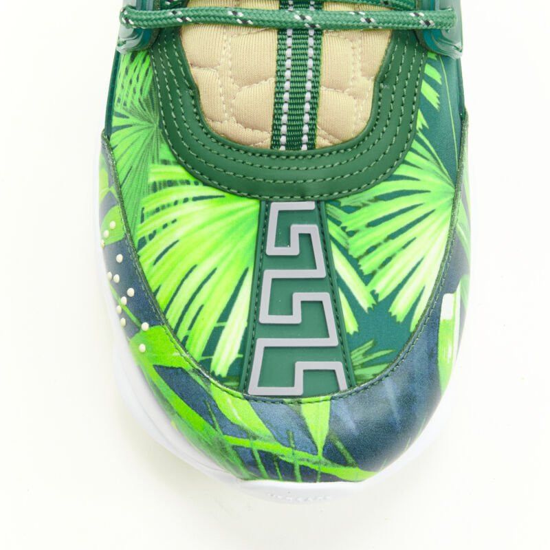 Versace new VERSACE Chain Reaction Jungle Print green chunky sole sneaker EU38 US8 Size US 8 / IT 38 - 6 Thumbnail