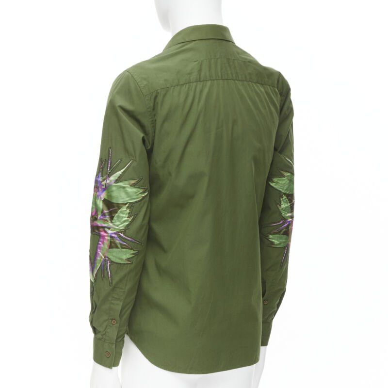 Givenchy GIVENCHY Tisci 2012 green cotton Birds of Paradise patch sleeve shirt S Size US S / EU 44-46 / 1 - 6 Thumbnail