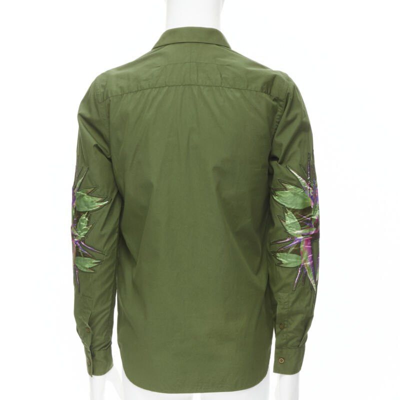 Givenchy GIVENCHY Tisci 2012 green cotton Birds of Paradise patch sleeve shirt S Size US S / EU 44-46 / 1 - 5 Thumbnail