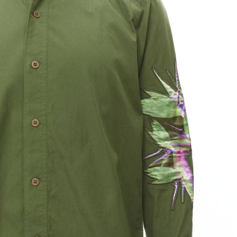 Givenchy GIVENCHY Tisci 2012 green cotton Birds of Paradise patch sleeve shirt S Size US S / EU 44-46 / 1 - 8 Thumbnail