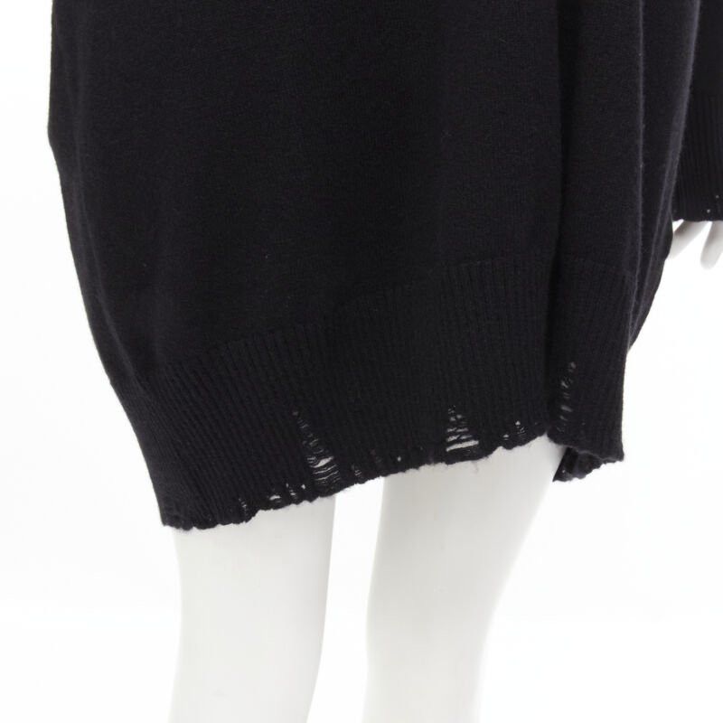 Versace new VERSACE 95% cashmere wool punk gold Medusa safety pin distressed dress IT44 Size M / US 6-8 / IT 42-44 - 7 Thumbnail